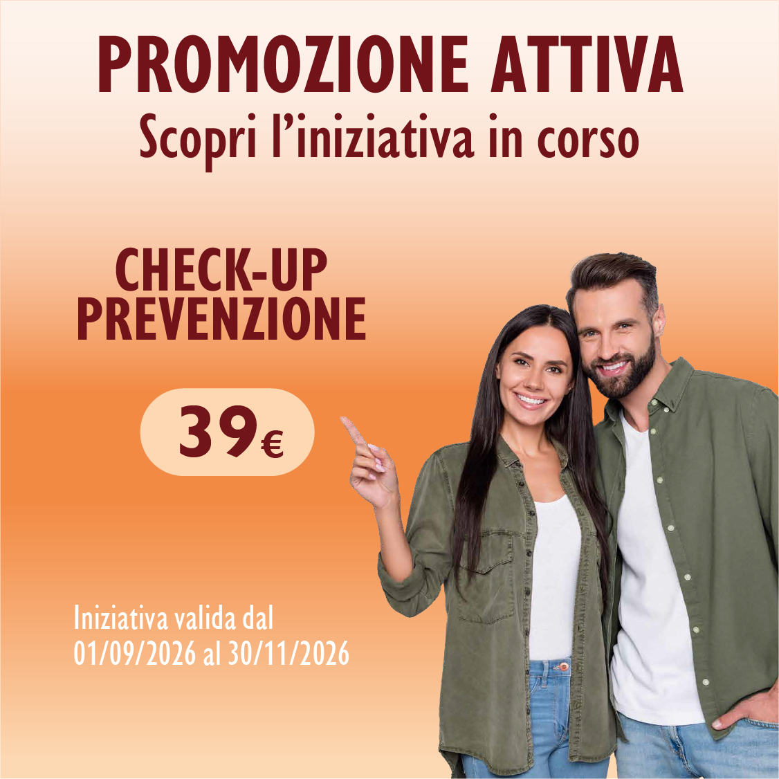 Promozione in corso: CHECK-UP PREVENZIONE, CON TSH INCLUSO, da 39 €